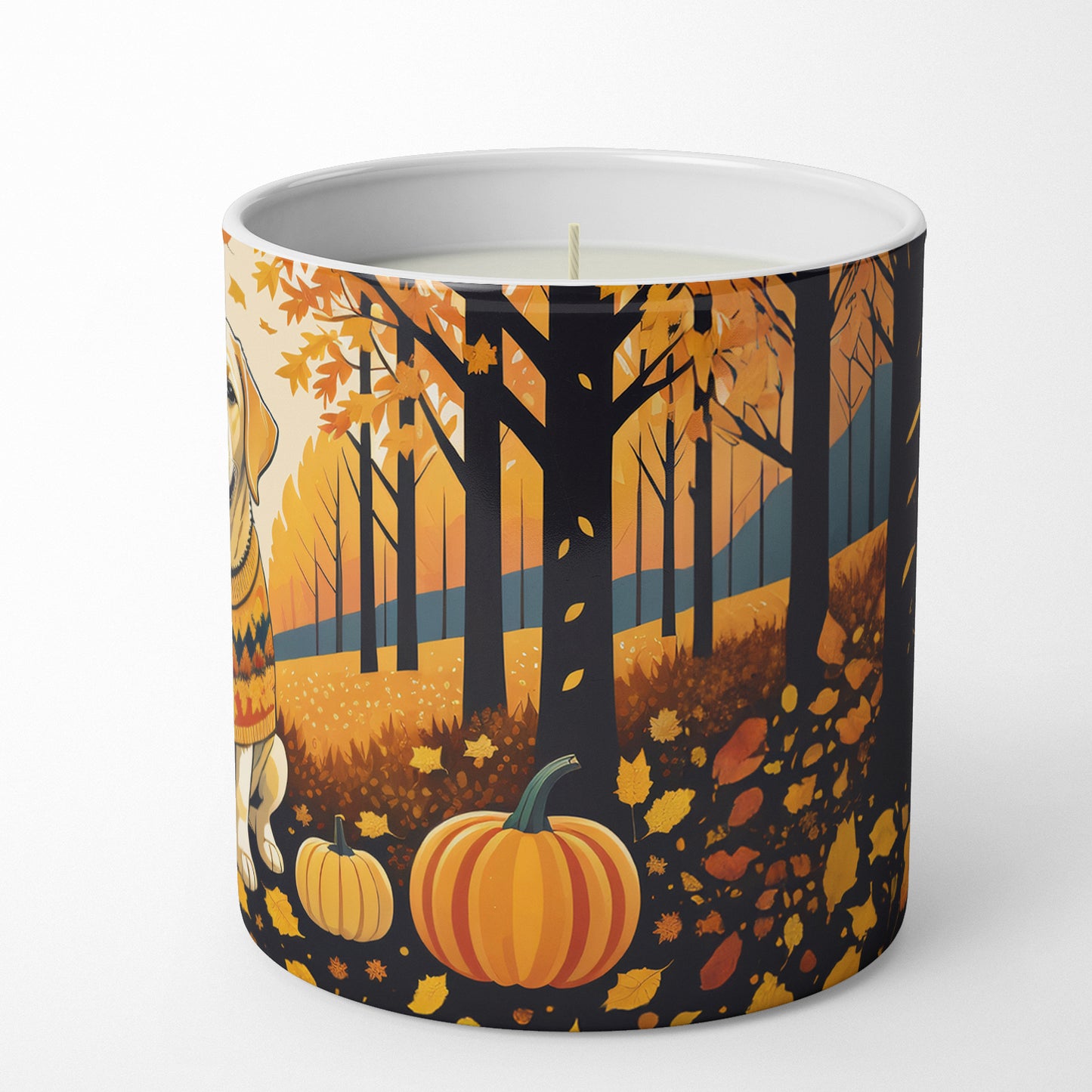Yellow Labrador Retriever Fall Decorative Soy Candle