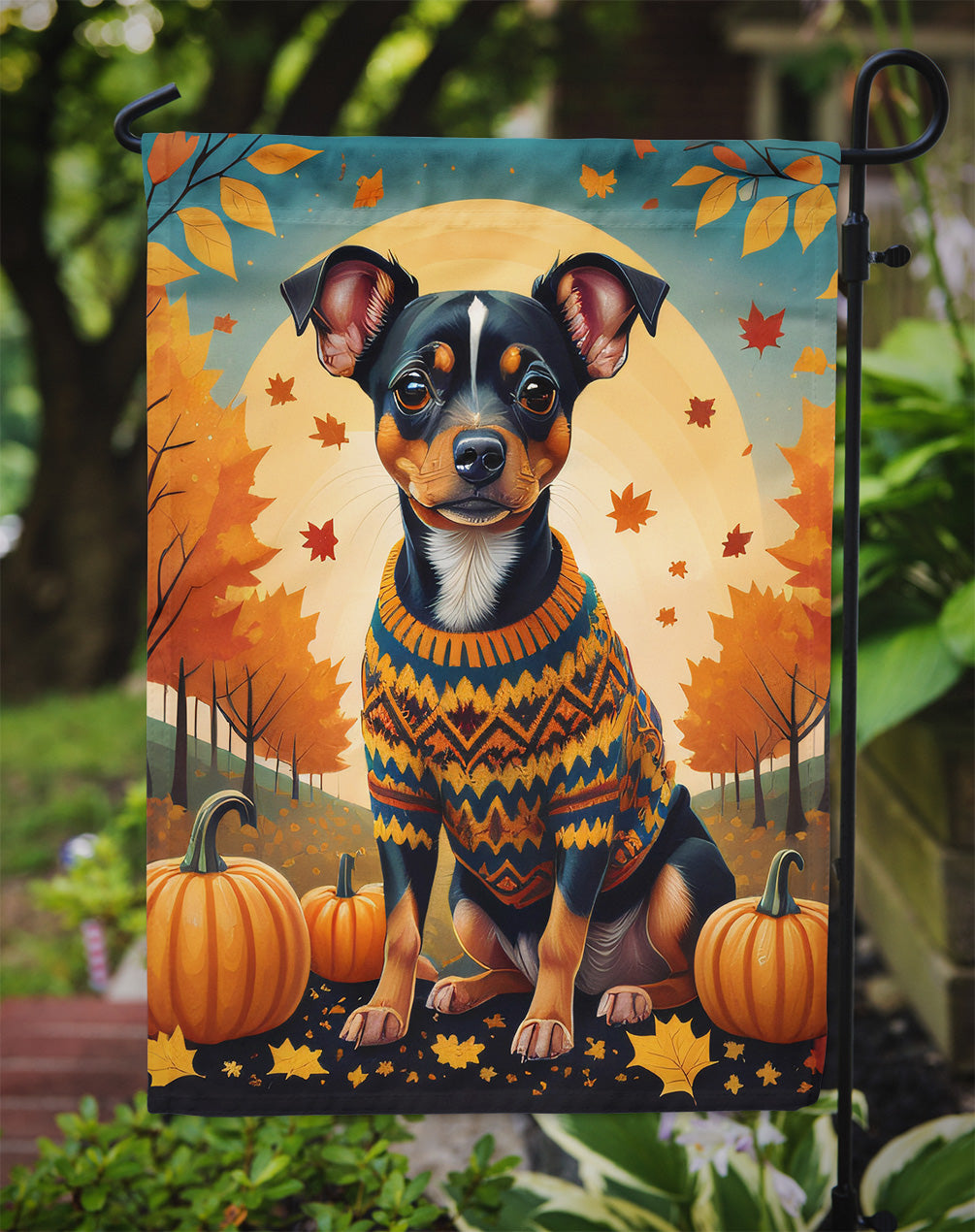 Miniature Pinscher Fall Garden Flag