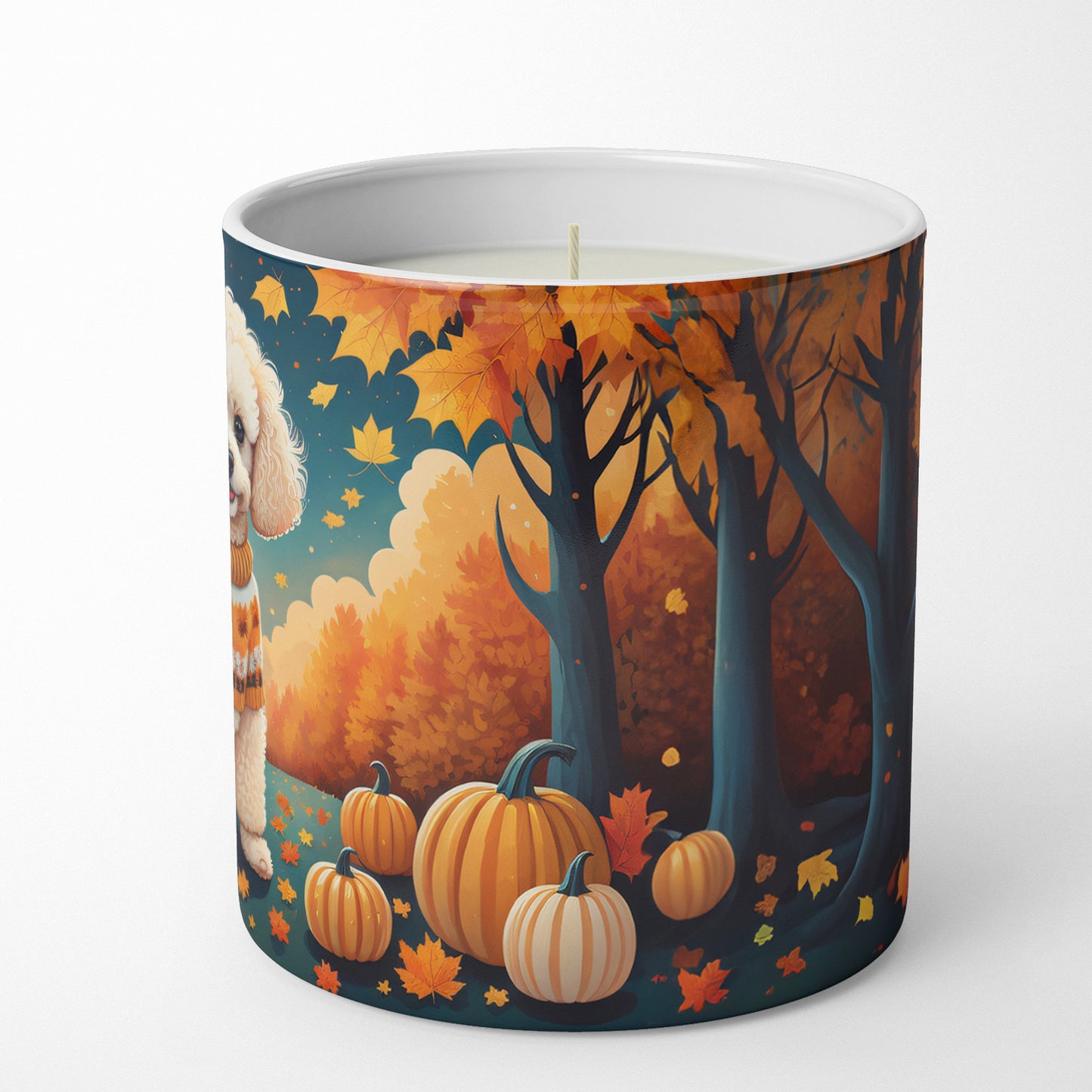 Poodle Fall Decorative Soy Candle