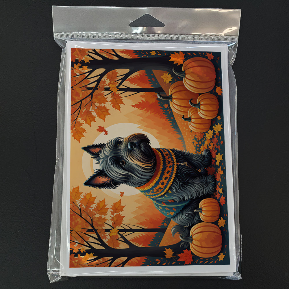 Scottish Terrier Fall Greeting Cards and Envelopes Pack of 8