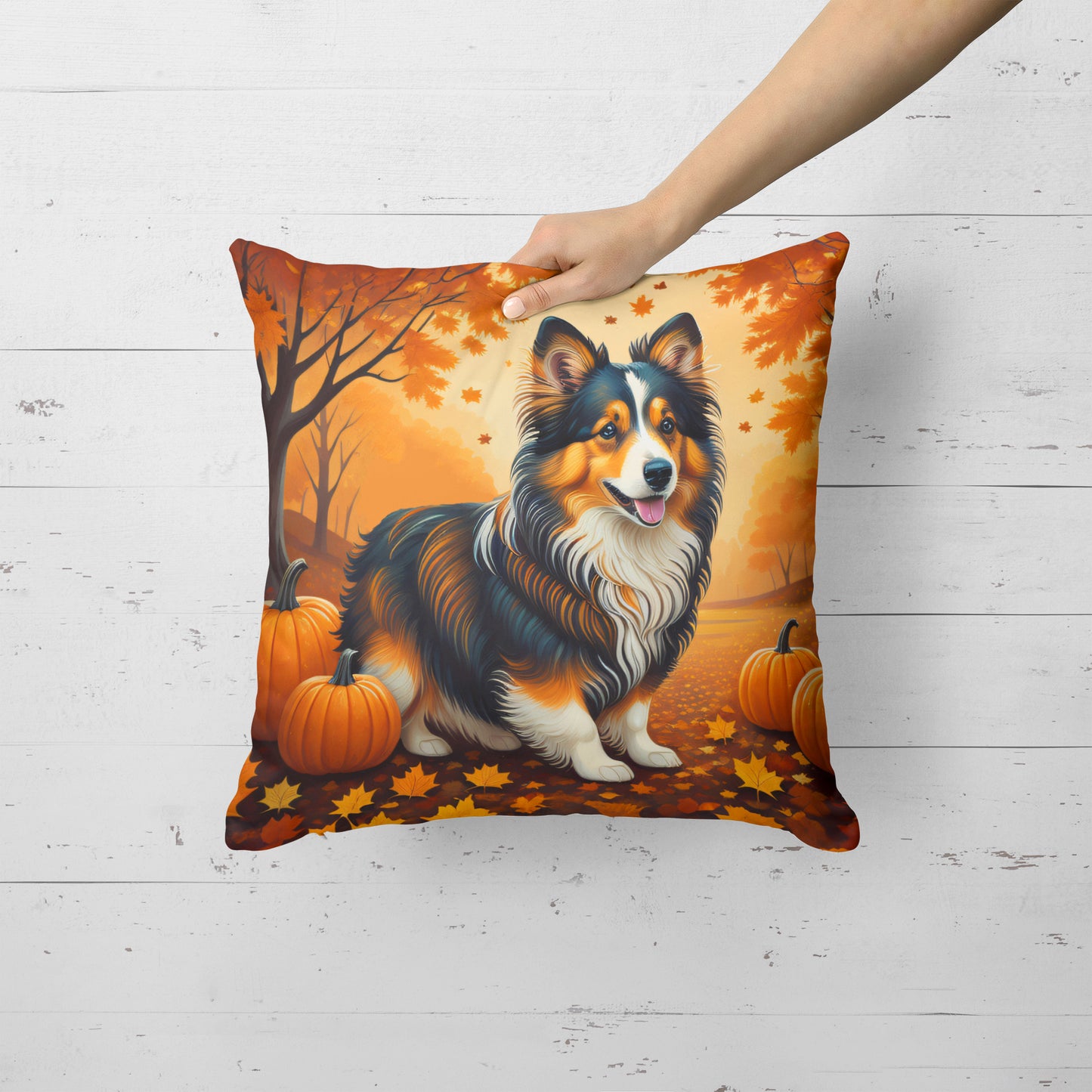 Sheltie Fall Throw Pillow