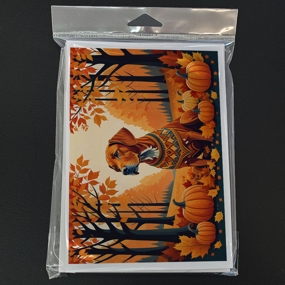 Vizsla Fall Greeting Cards and Envelopes Pack of 8