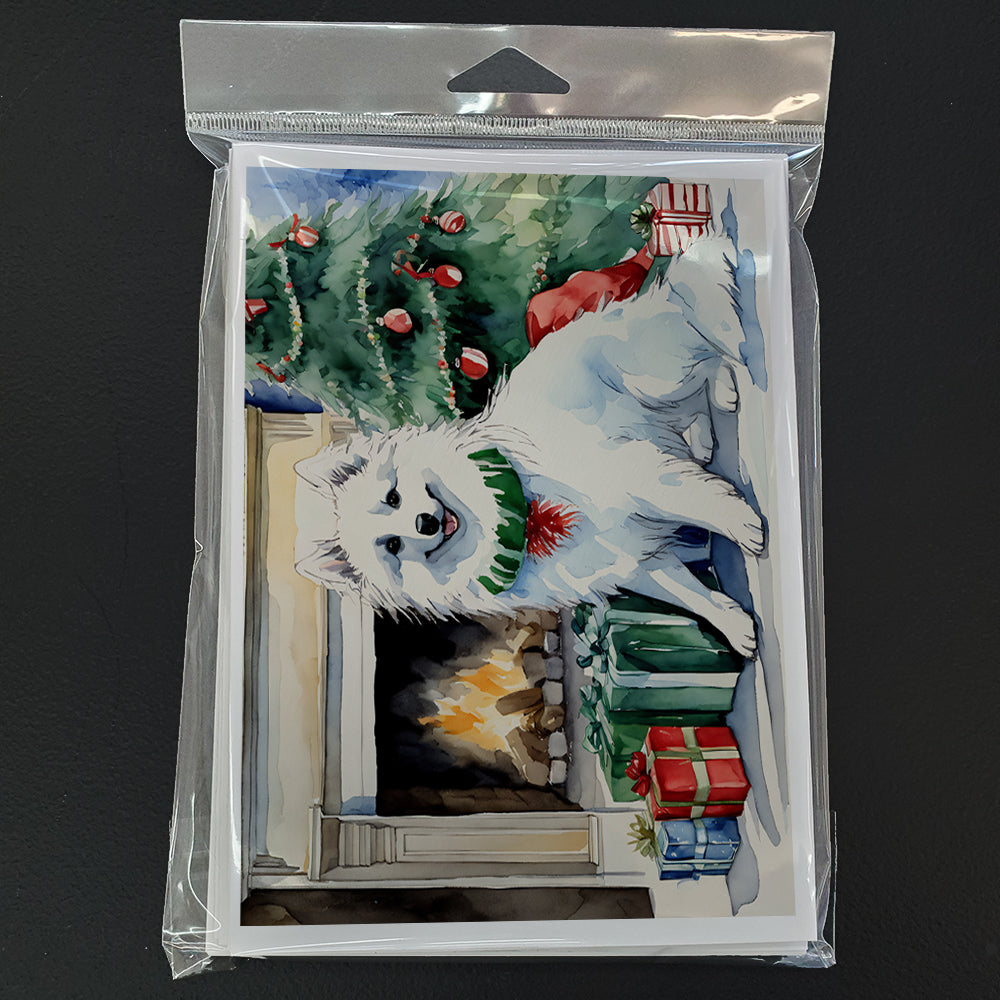 American Eskimo Christmas Greeting Cards and Envelopes Pack of 8