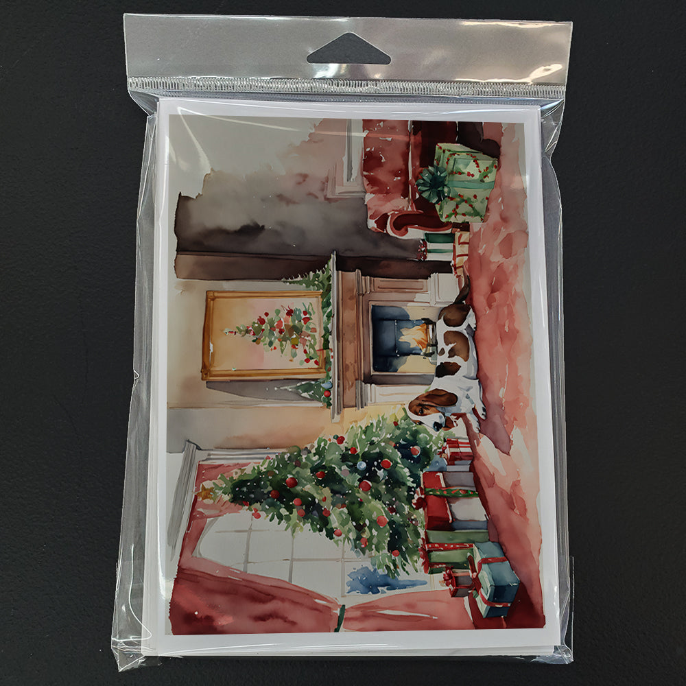 Basset Hound Christmas Greeting Cards and Envelopes Pack of 8