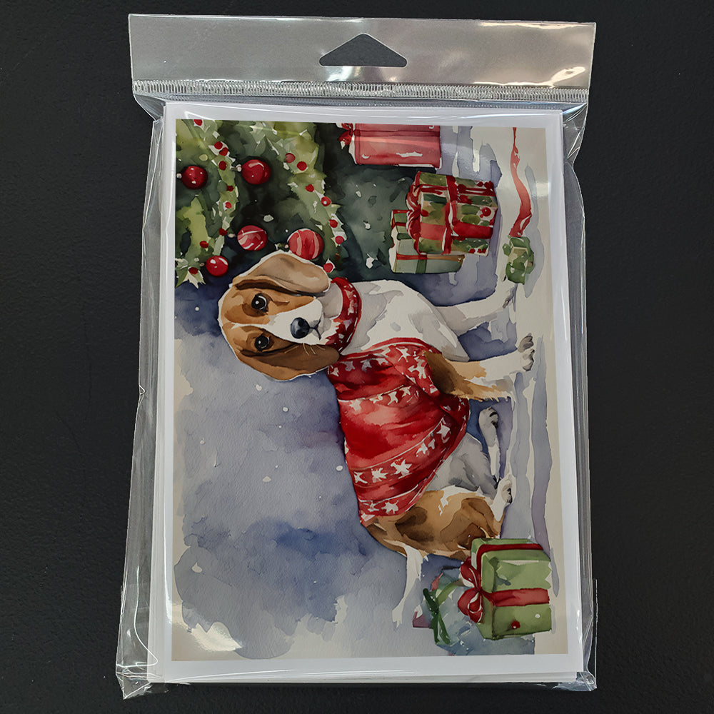Beagle Christmas Greeting Cards and Envelopes Pack of 8