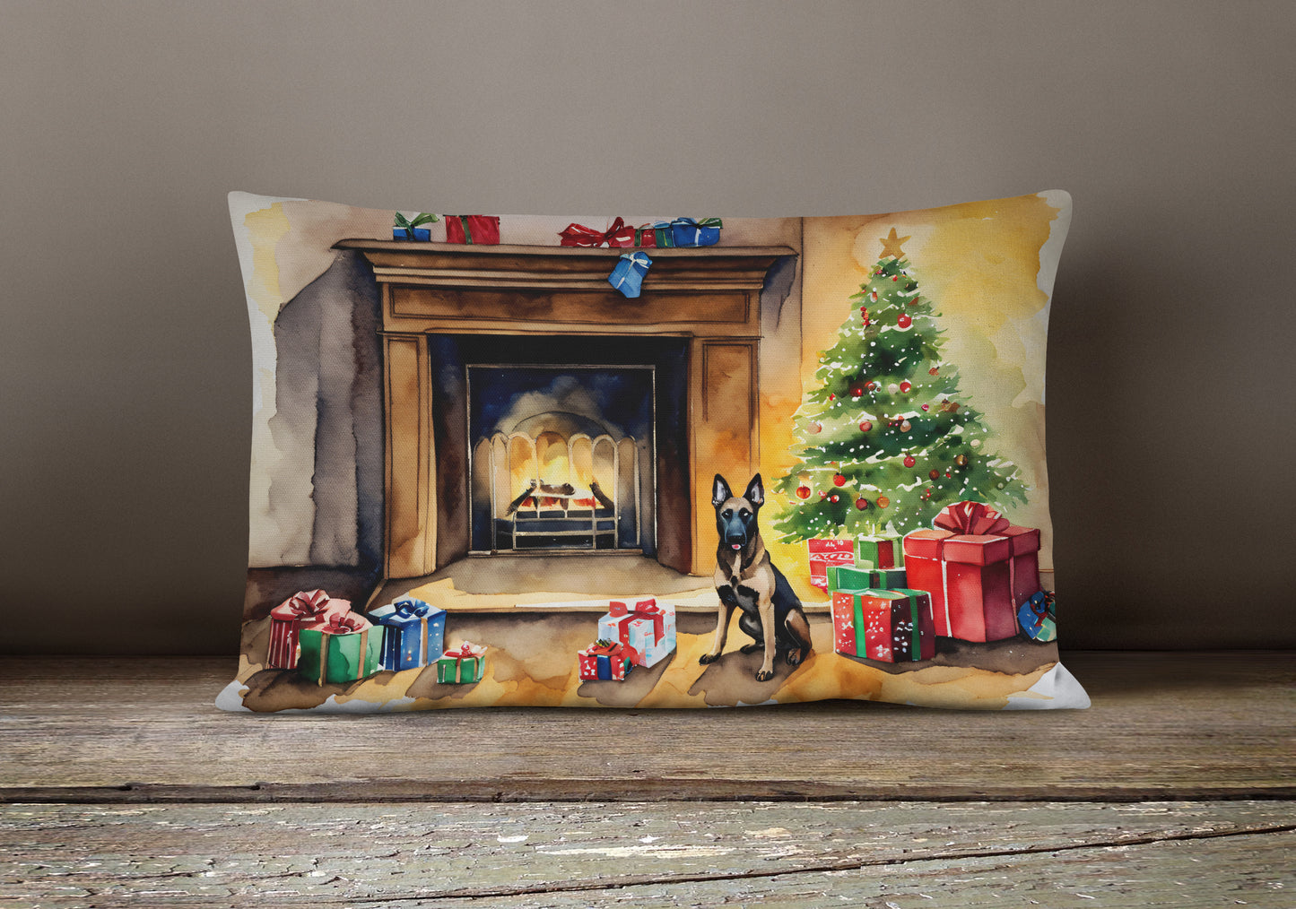 Belgian Malinois Christmas Throw Pillow