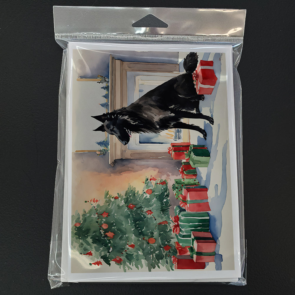 Belgian Sheepdog Christmas Greeting Cards and Envelopes Pack of 8