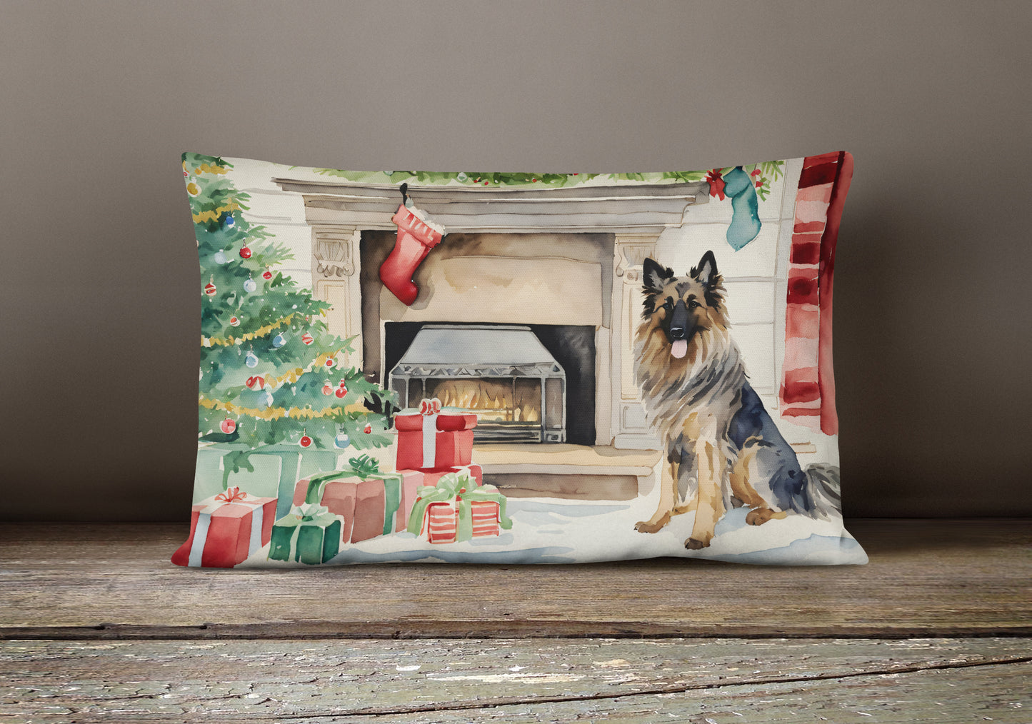 Belgian Tervuren Christmas Throw Pillow
