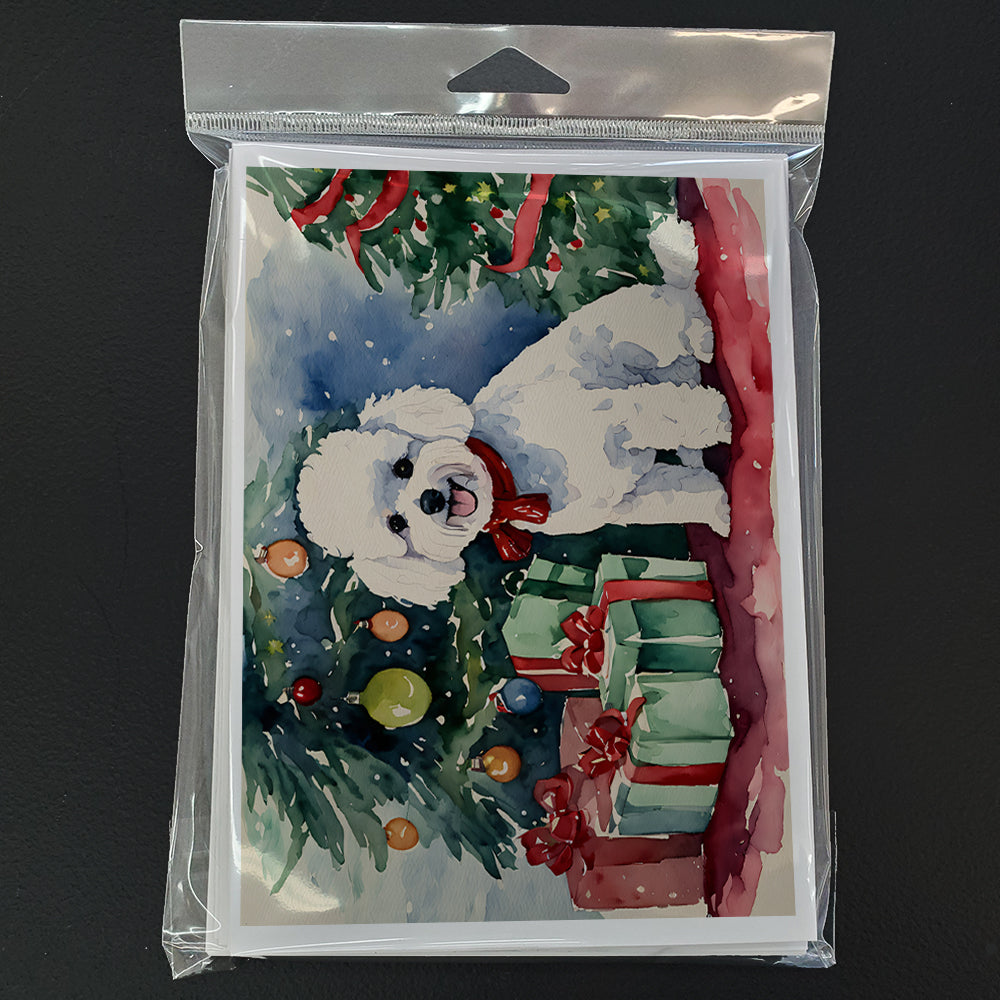 Bichon Frise Christmas Greeting Cards and Envelopes Pack of 8