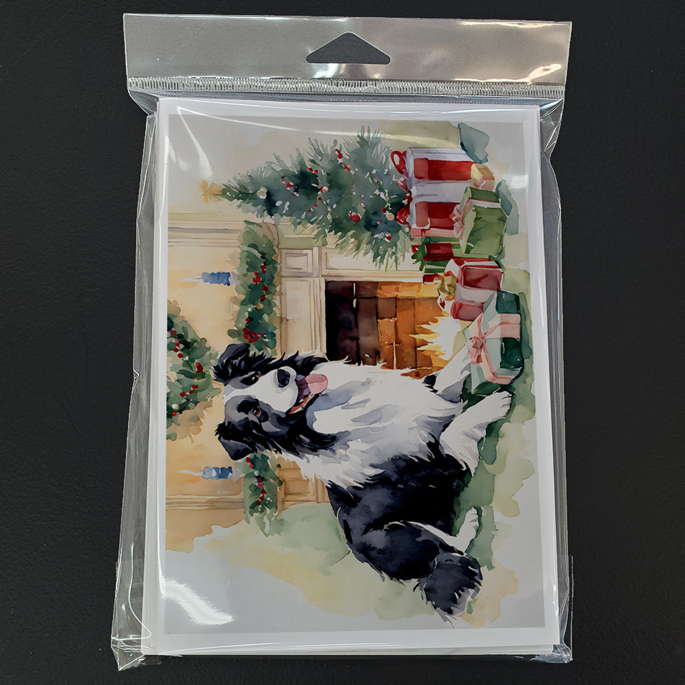 Border Collie Christmas Greeting Cards and Envelopes Pack of 8