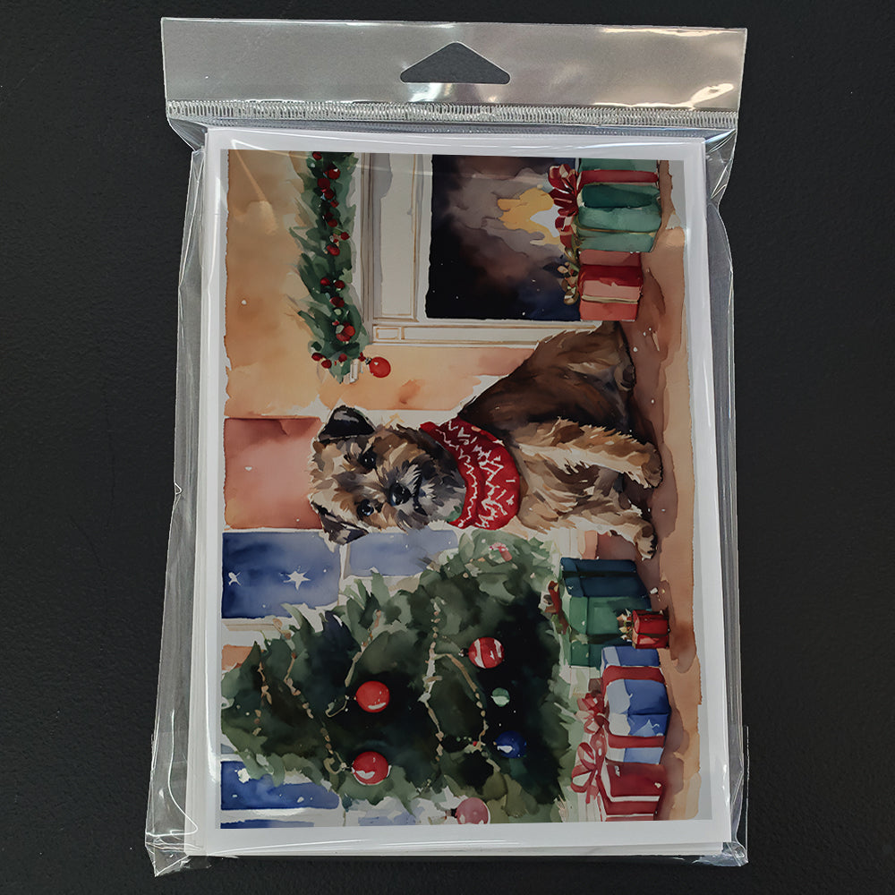 Border Terrier Christmas Greeting Cards and Envelopes Pack of 8