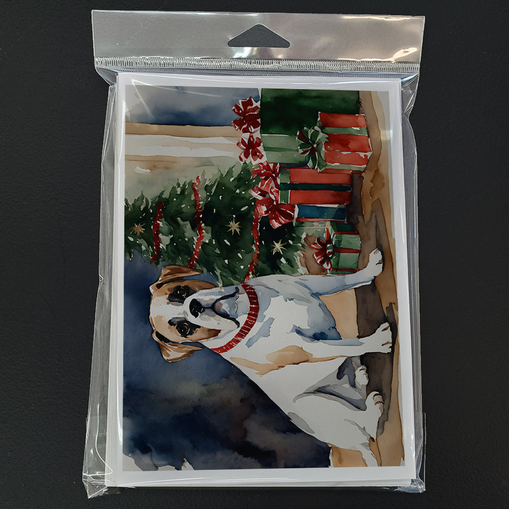 White Boxer Christmas Greeting Cards and Envelopes Pack of 8