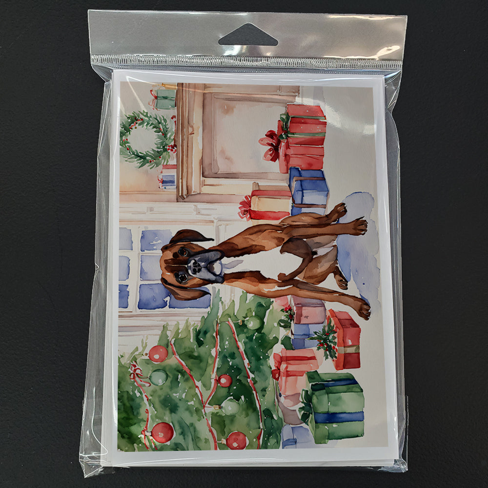 Fawn Boxer Christmas Greeting Cards and Envelopes Pack of 8
