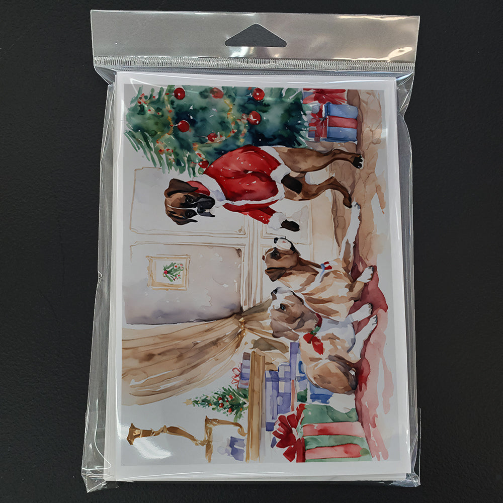 Fawn Boxer Christmas Greeting Cards and Envelopes Pack of 8