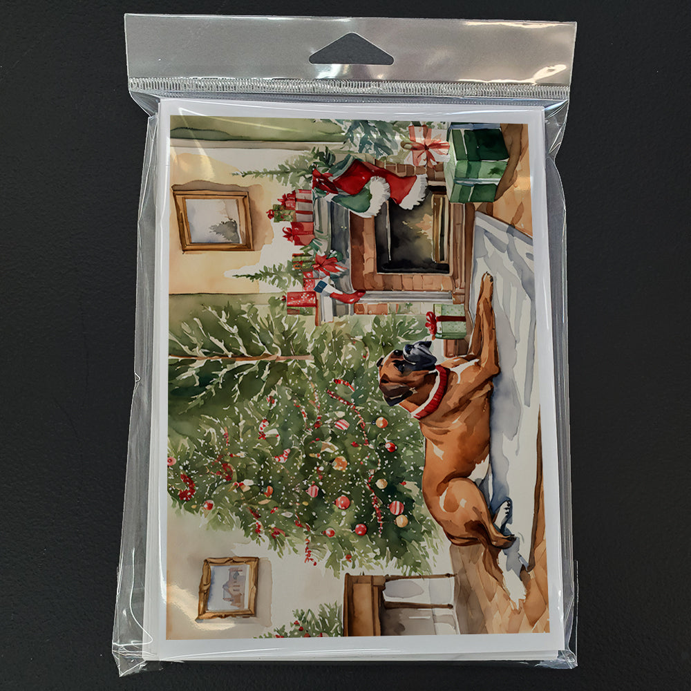 Fawn Boxer Christmas Greeting Cards and Envelopes Pack of 8
