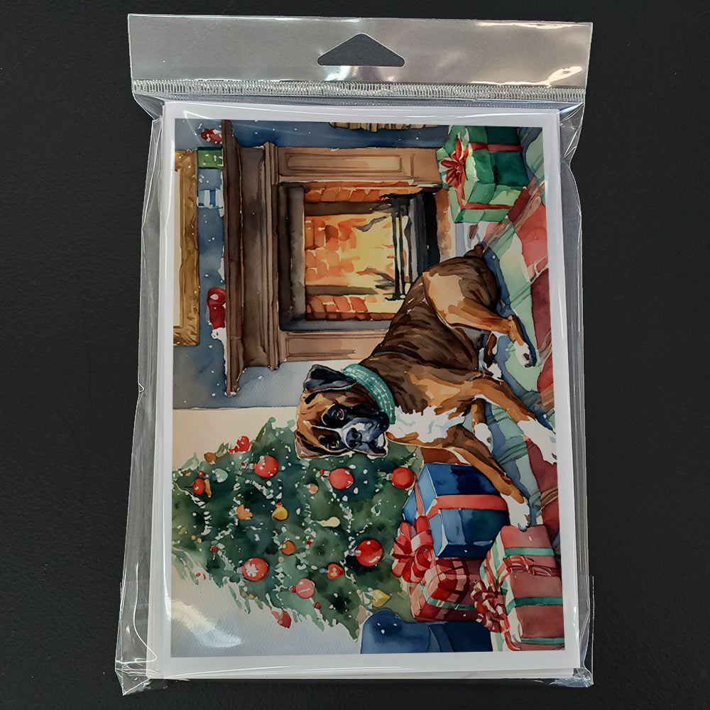 Fawn Boxer Christmas Greeting Cards and Envelopes Pack of 8