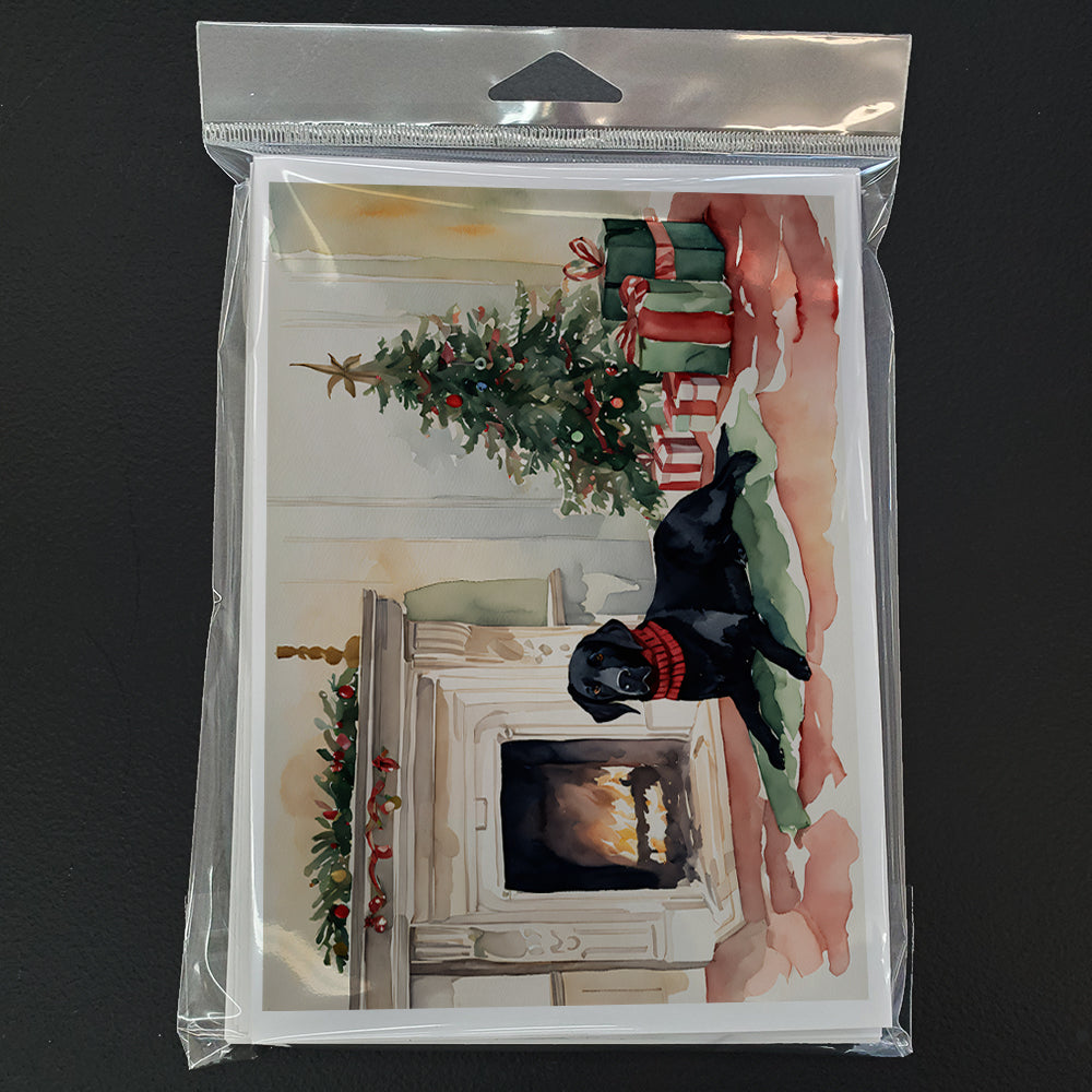 Black Labrador Christmas Greeting Cards and Envelopes Pack of 8