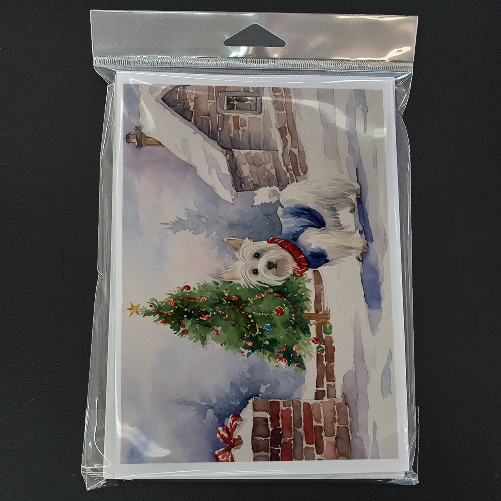 Westie Christmas Greeting Cards and Envelopes Pack of 8