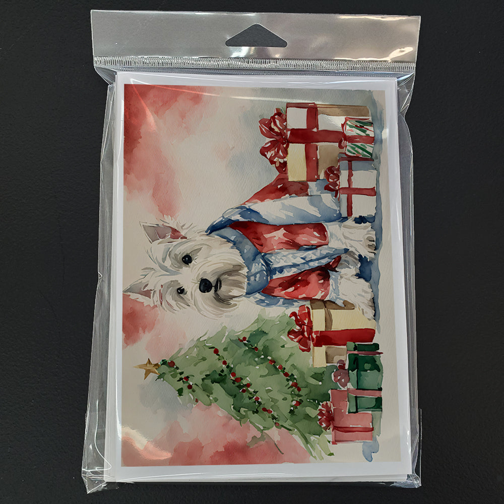 Westie Christmas Greeting Cards and Envelopes Pack of 8
