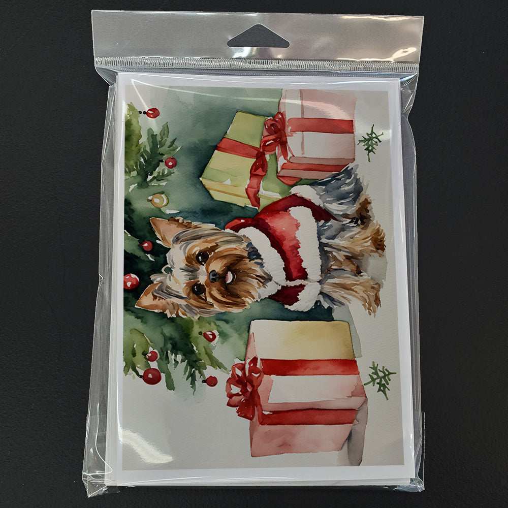 Yorkie Christmas Greeting Cards and Envelopes Pack of 8