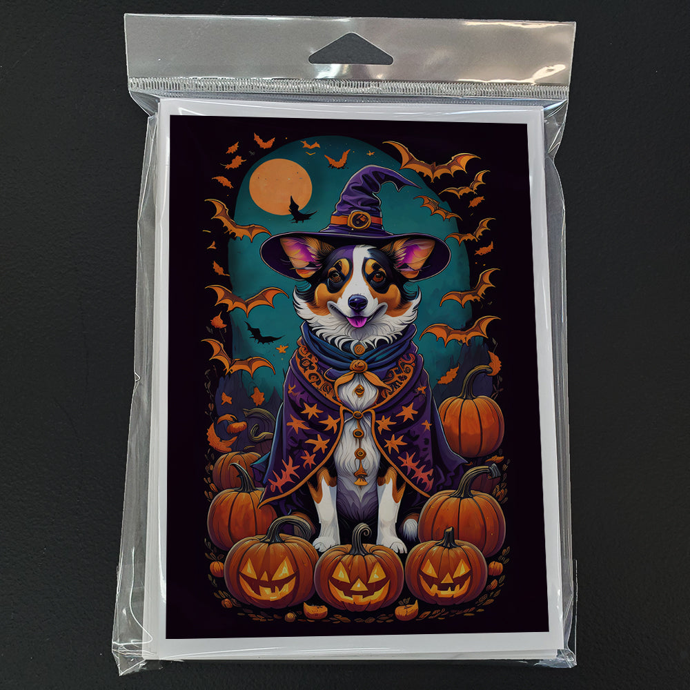 Corgi Witchy Halloween Greeting Cards and Envelopes Pack of 8
