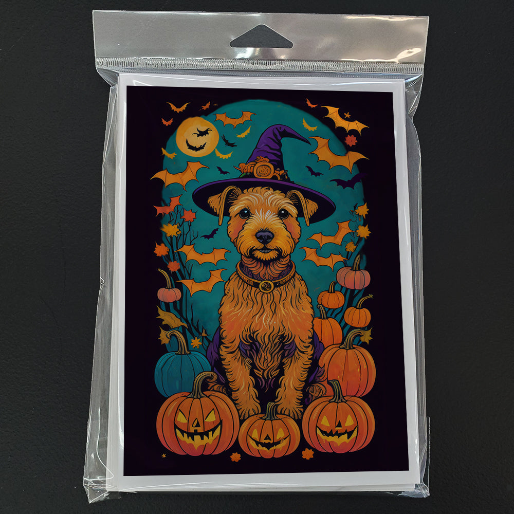 Lakeland Terrier Witchy Halloween Greeting Cards and Envelopes Pack of 8