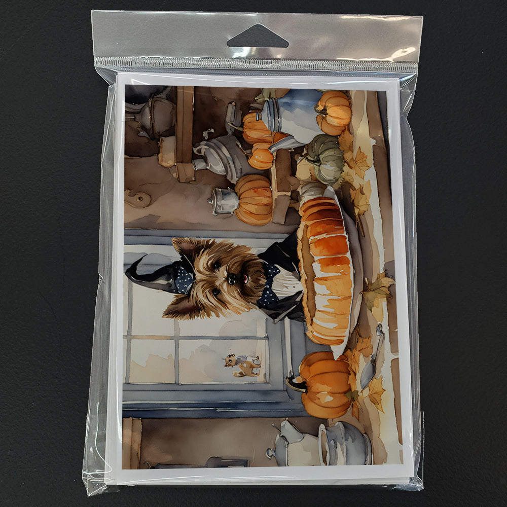Cairn Terrier Fall Kitchen Pumpkins Greeting Cards and Envelopes Pack of 8