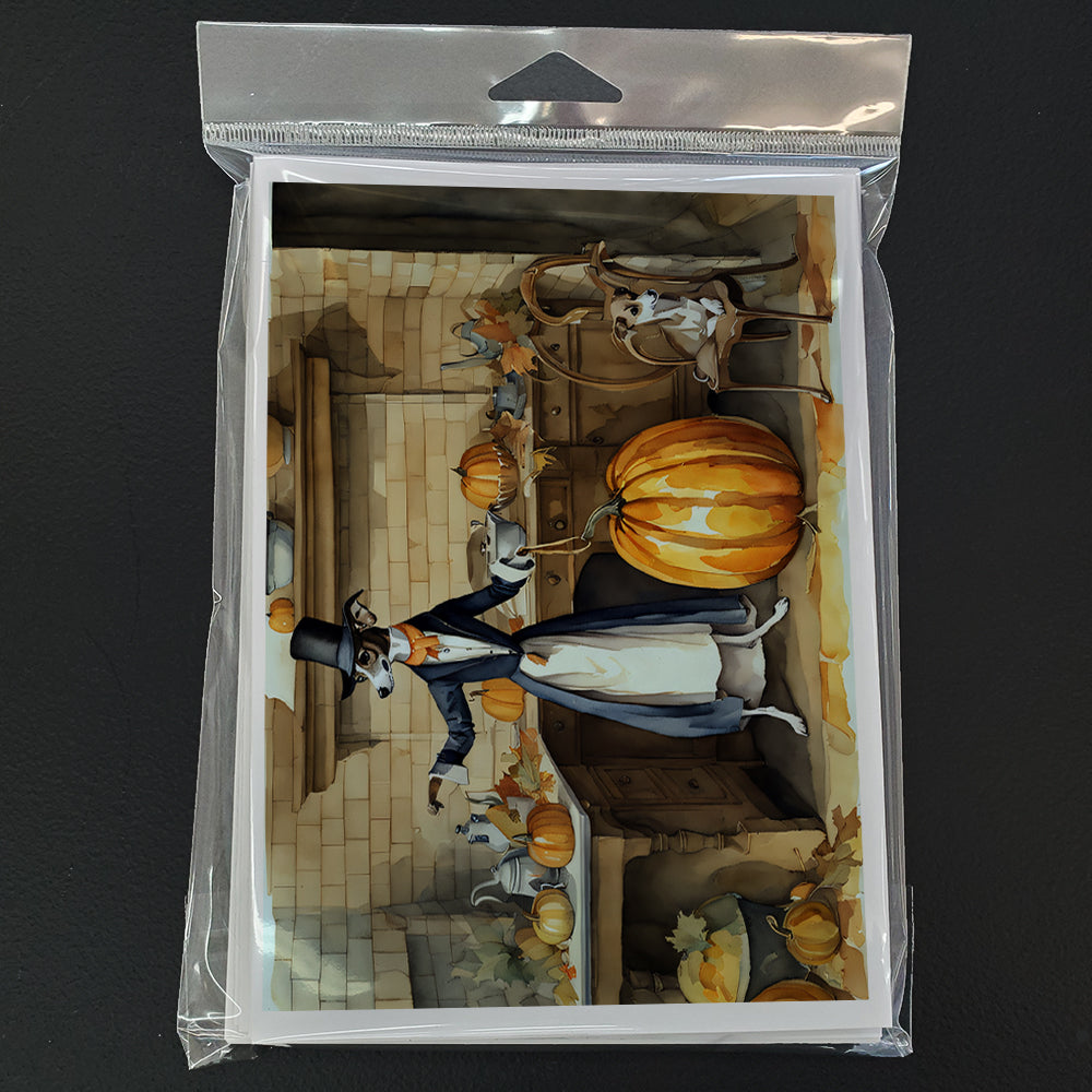 Italian Greyhound Fall Kitchen Pumpkins Greeting Cards and Envelopes Pack of 8