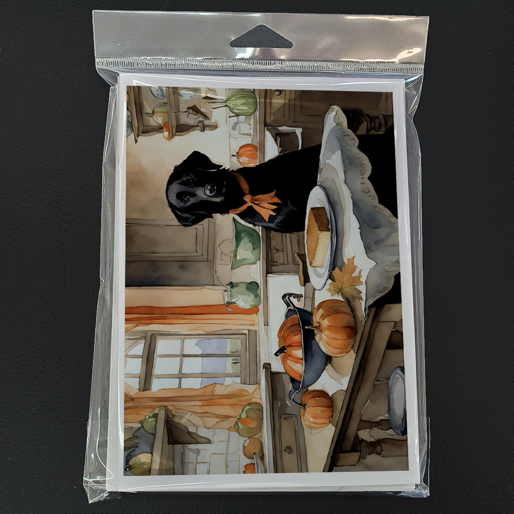 Black Lab Fall Kitchen Pumpkins Greeting Cards and Envelopes Pack of 8