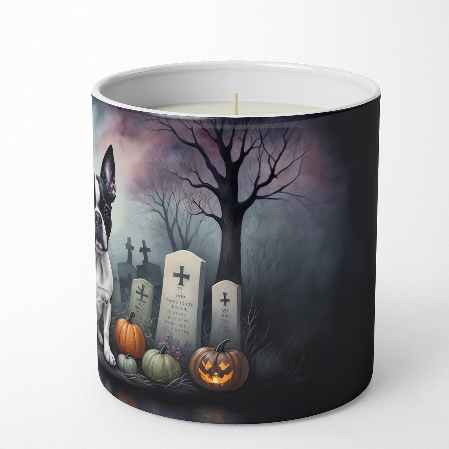 Boston Terrier Spooky Halloween Decorative Soy Candle