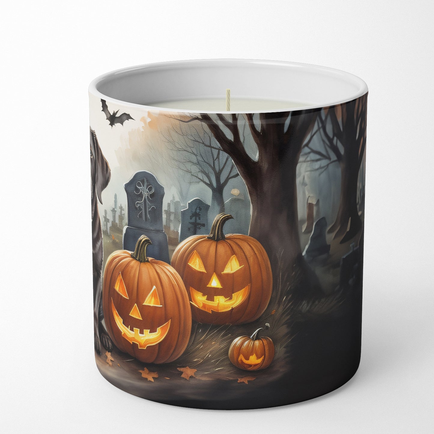 Chocolate Labrador Retriever Spooky Halloween Decorative Soy Candle