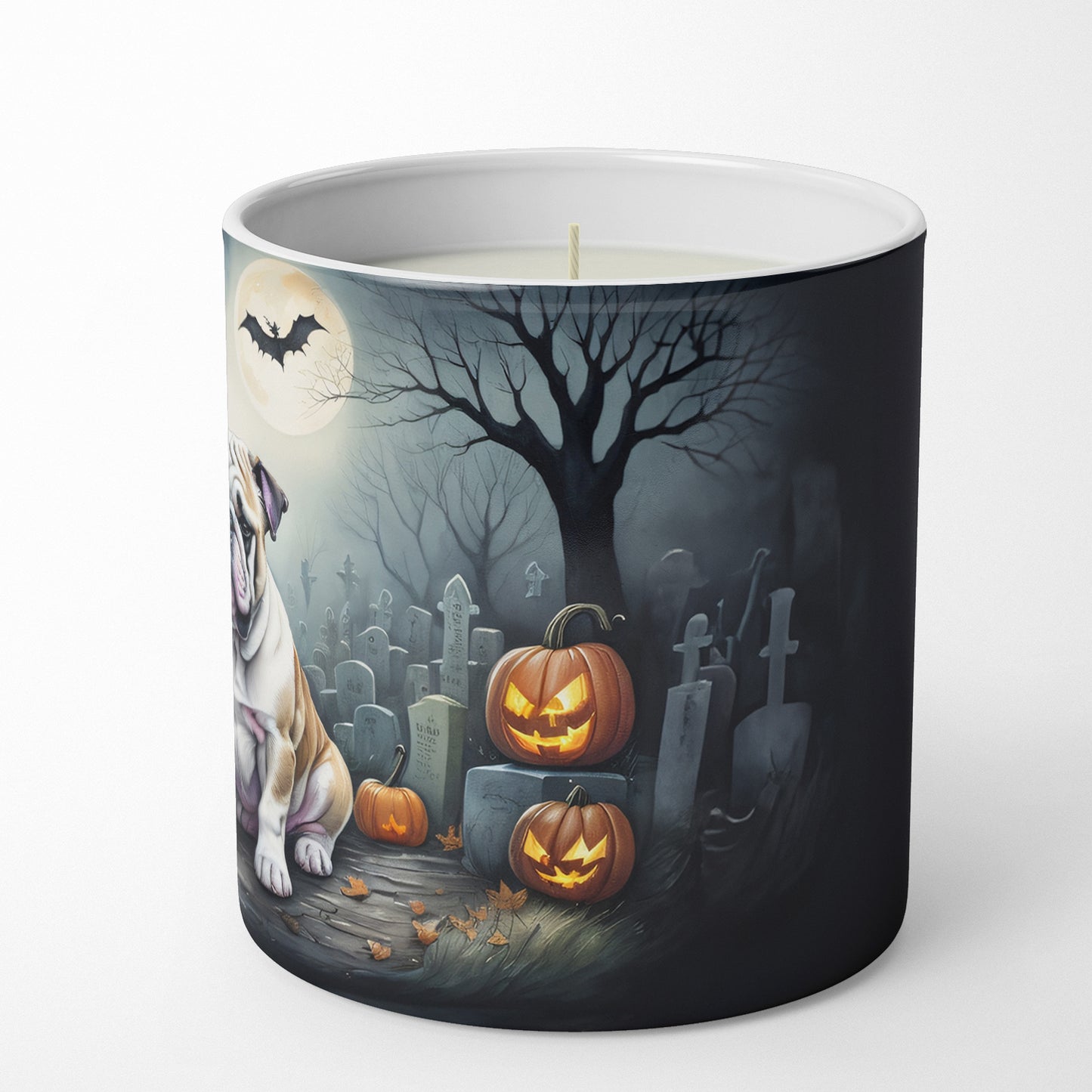 English Bulldog Spooky Halloween Decorative Soy Candle