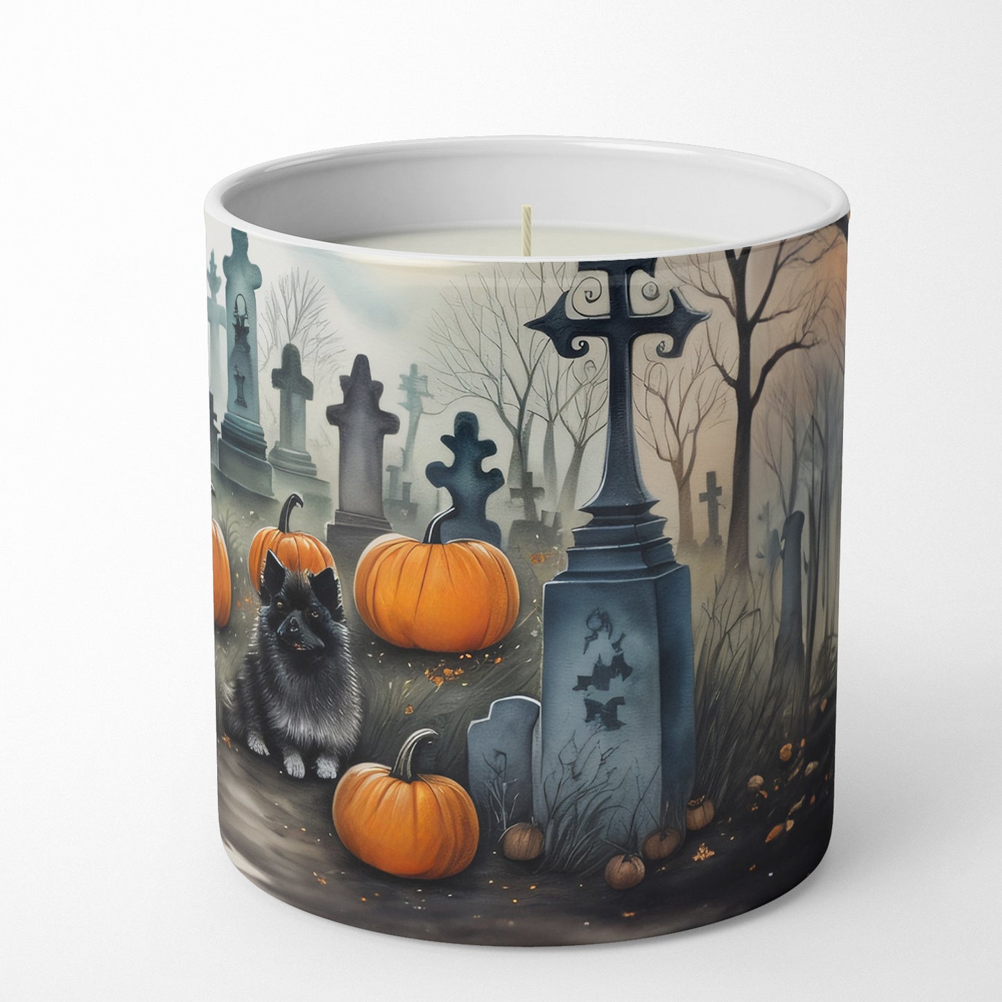 Keeshond Spooky Halloween Decorative Soy Candle