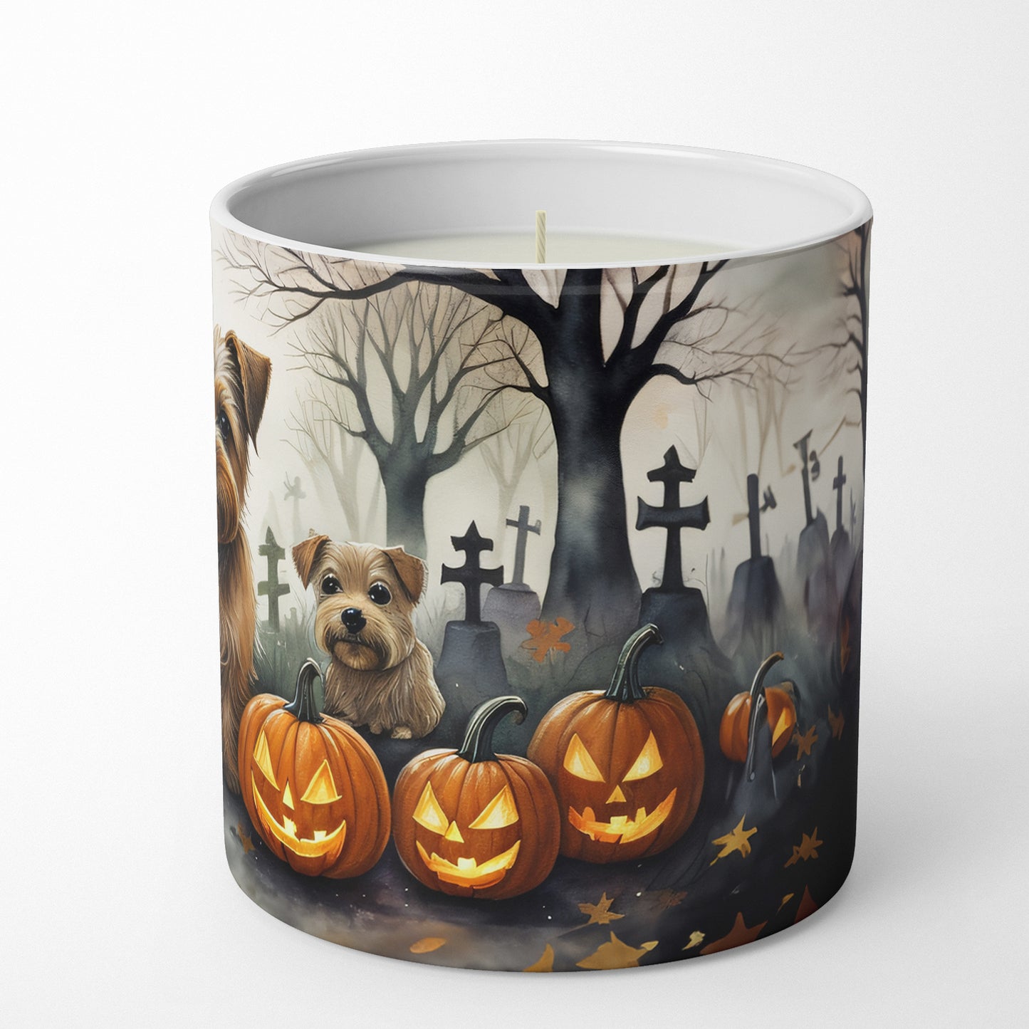Norfolk Terrier Spooky Halloween Decorative Soy Candle