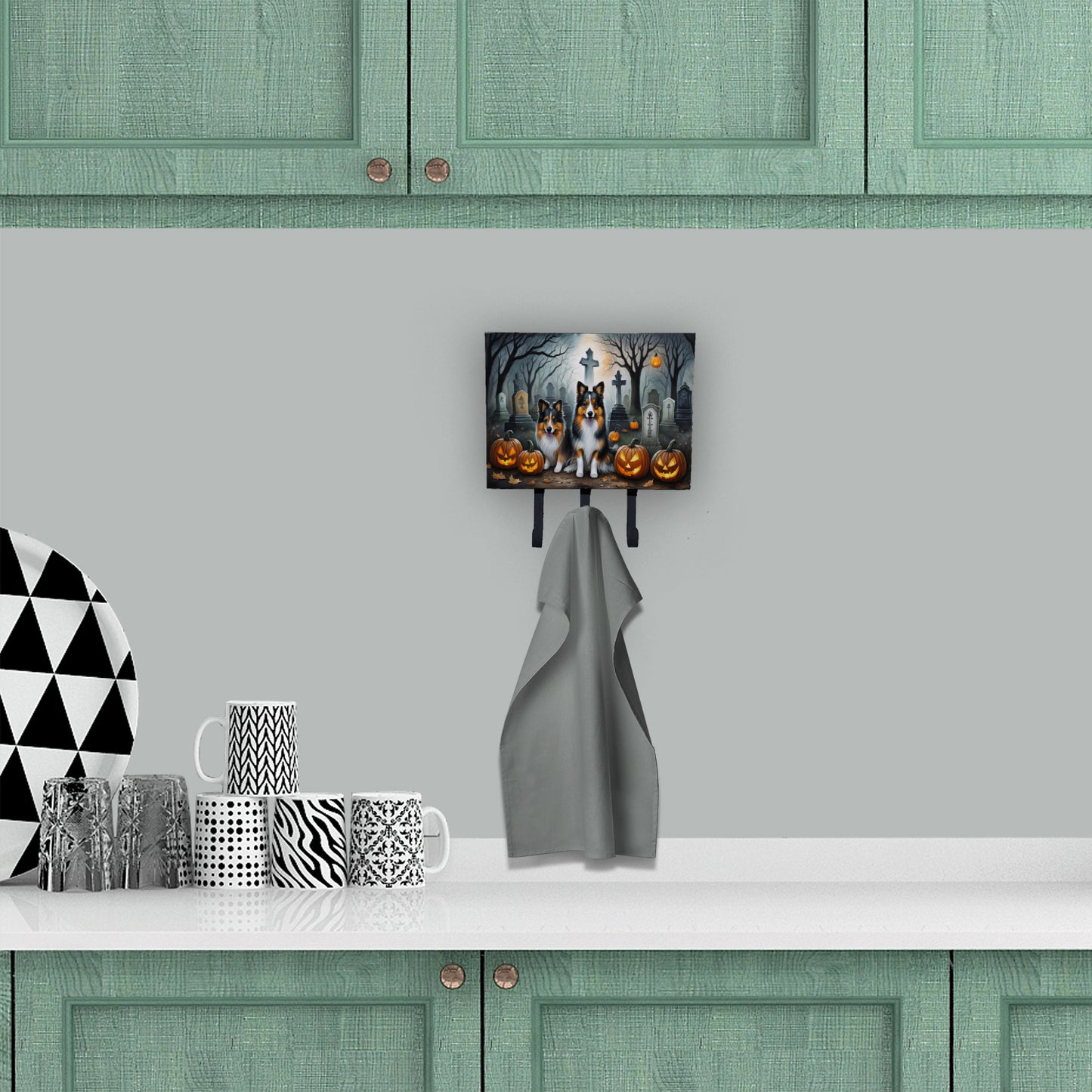 Sheltie Spooky Halloween Leash or Key Holder