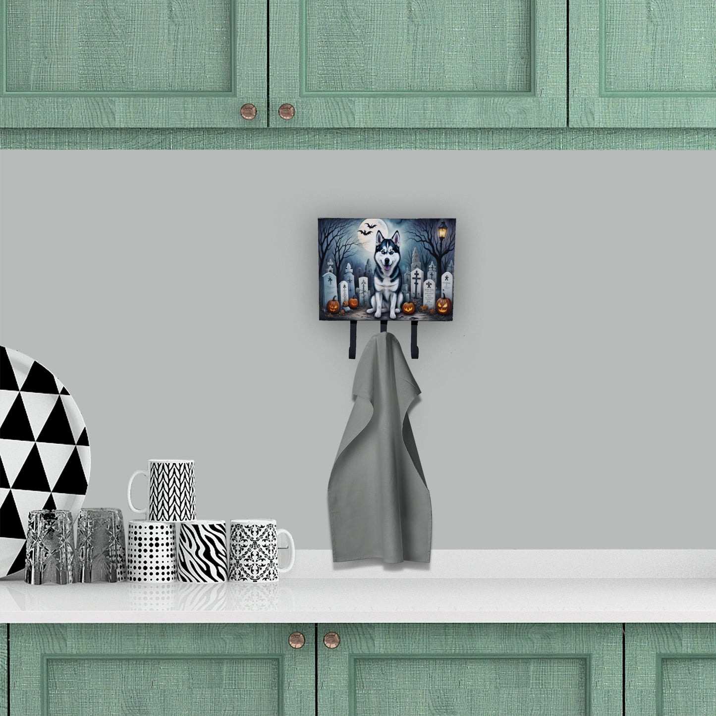 Siberian Husky Spooky Halloween Leash or Key Holder