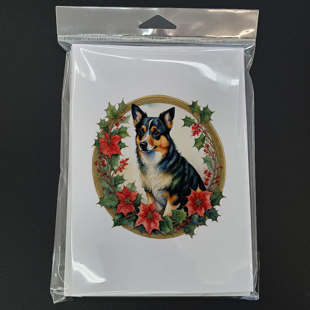 Lancashire Heeler Christmas Flowers Greeting Cards Pack of 8