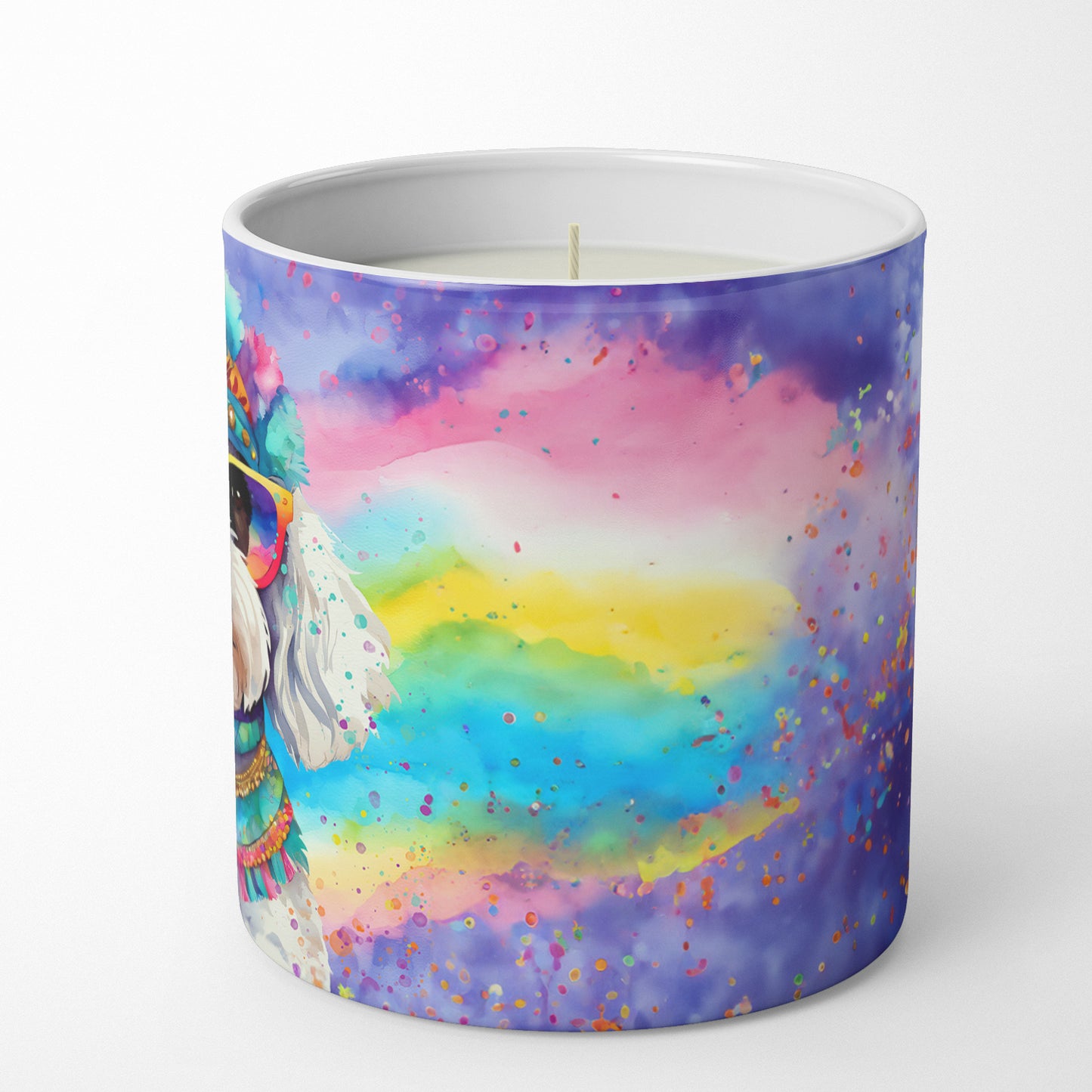 Bichon Frise Hippie Dawg Decorative Soy Candle