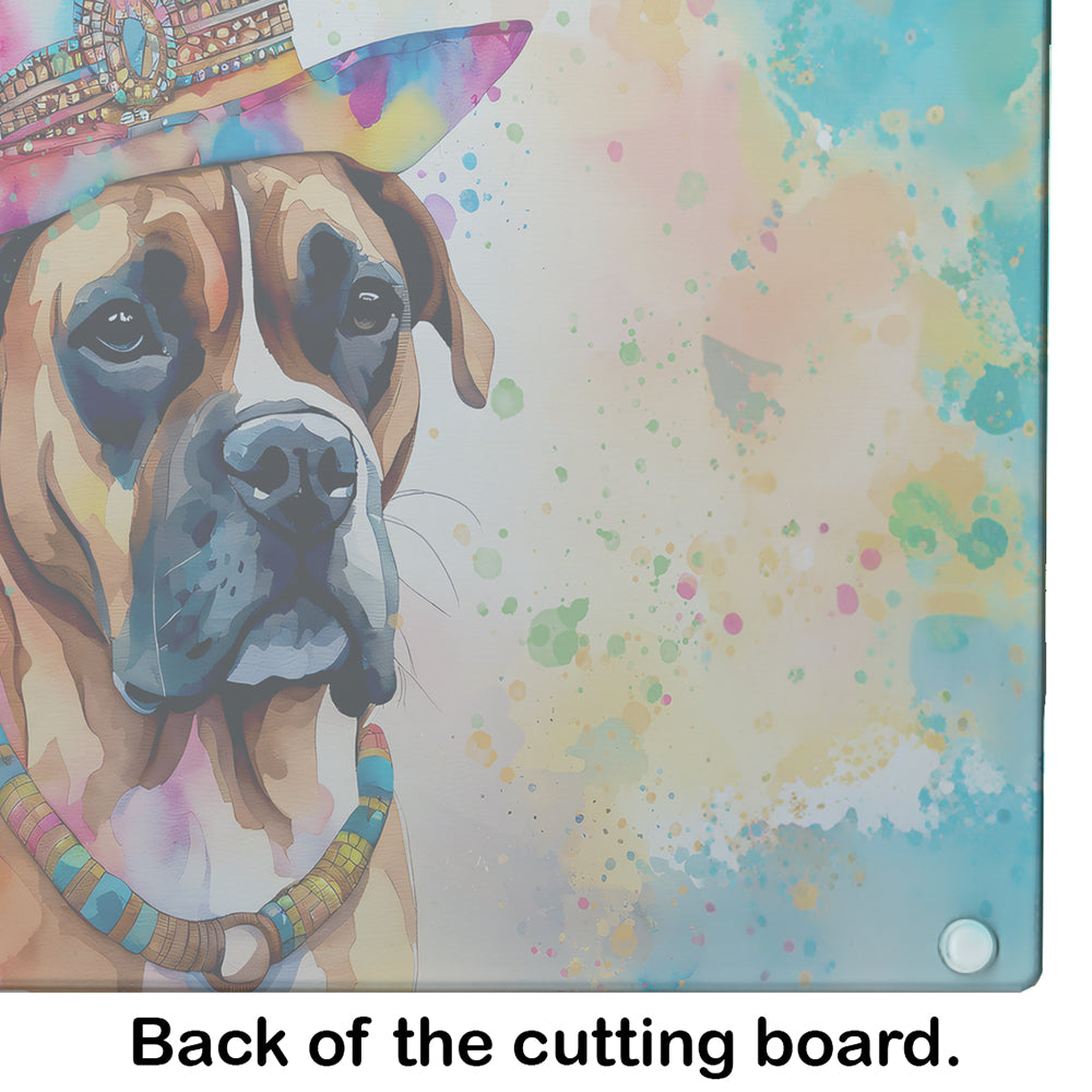 Boxer Hippie Dawg Glass Cutting Board