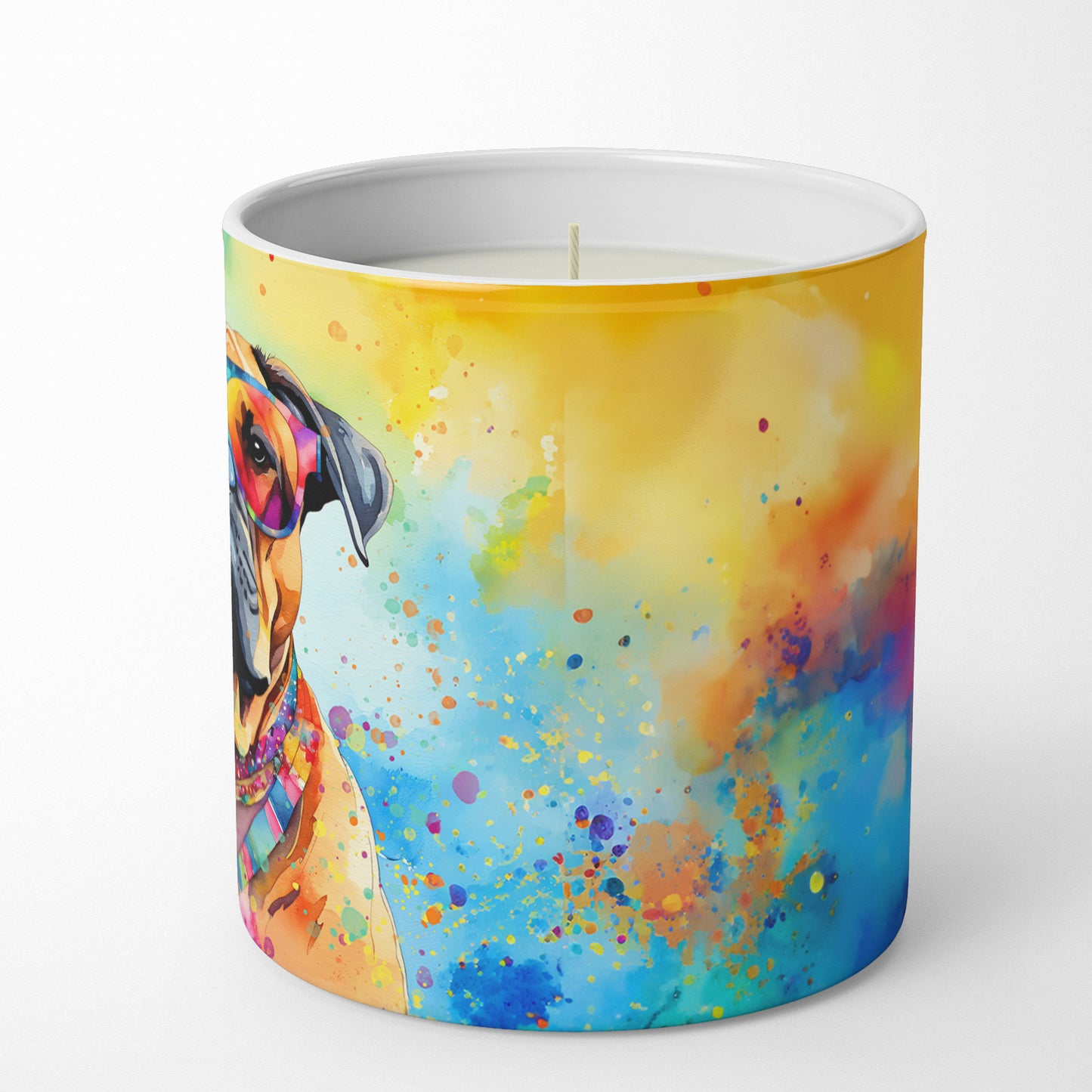 Bullmastiff Hippie Dawg Decorative Soy Candle