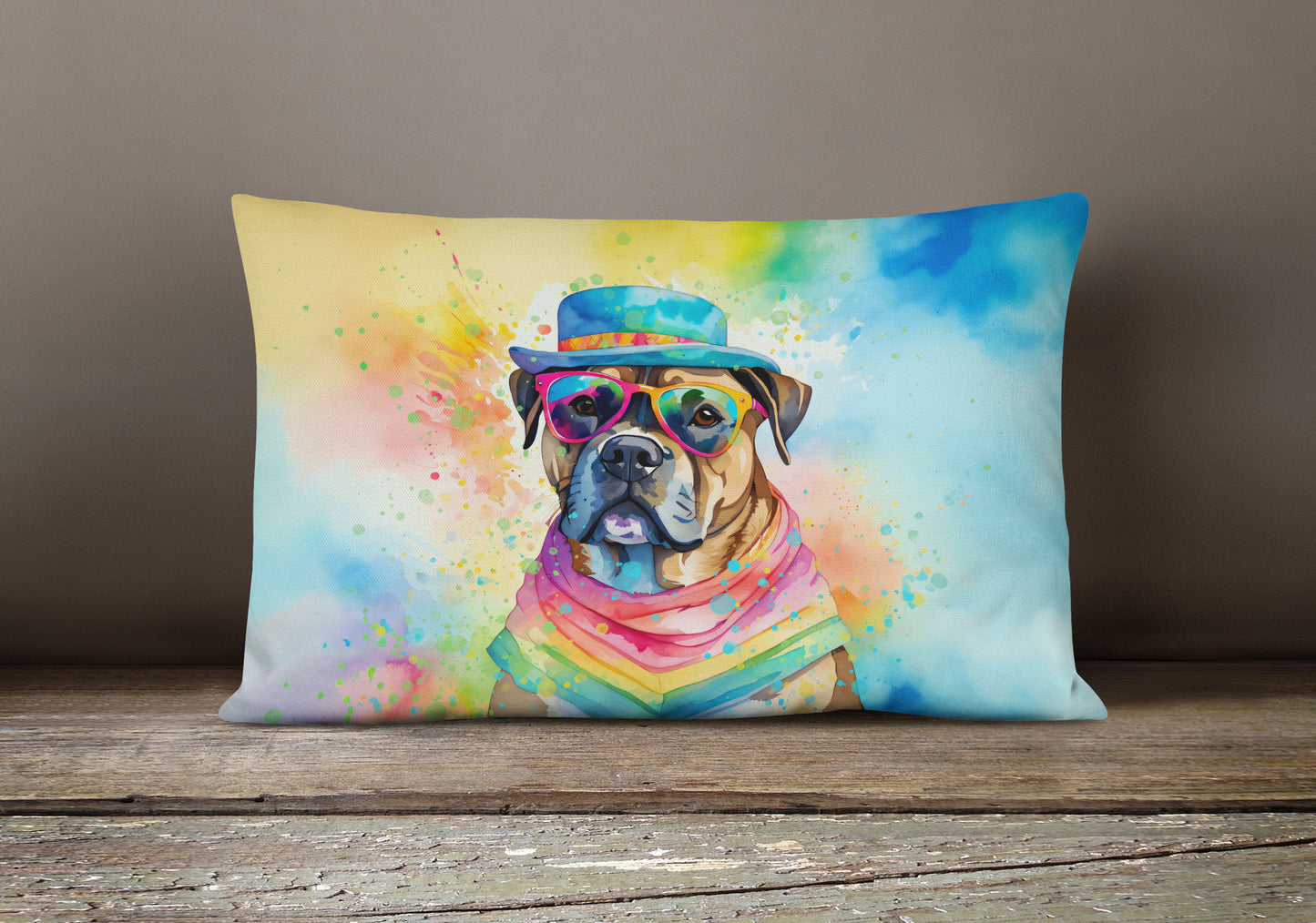 Cane Corso Hippie Dawg Throw Pillow