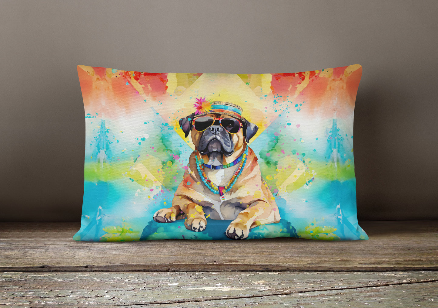 Cane Corso Hippie Dawg Throw Pillow