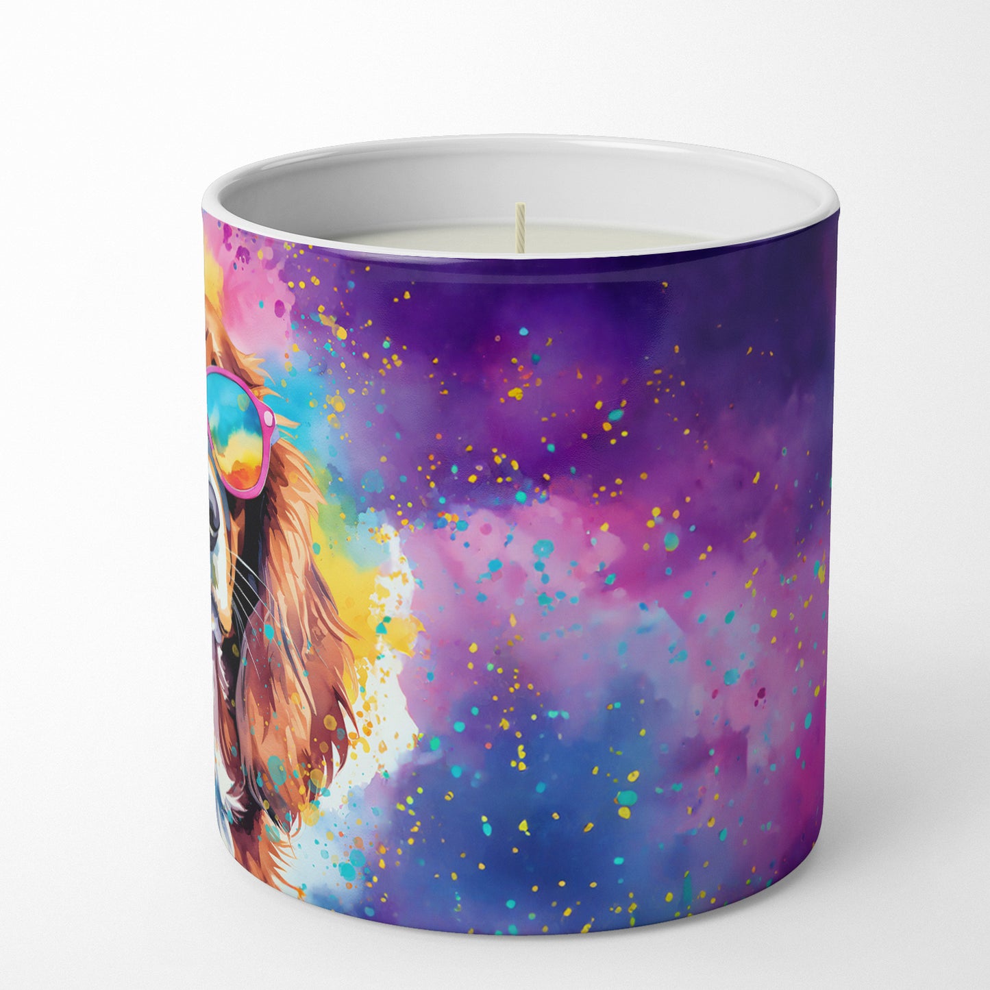 Cavalier Spaniel Hippie Dawg Decorative Soy Candle