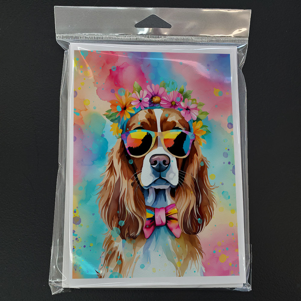 Cavalier Spaniel Hippie Dawg Greeting Cards Pack of 8