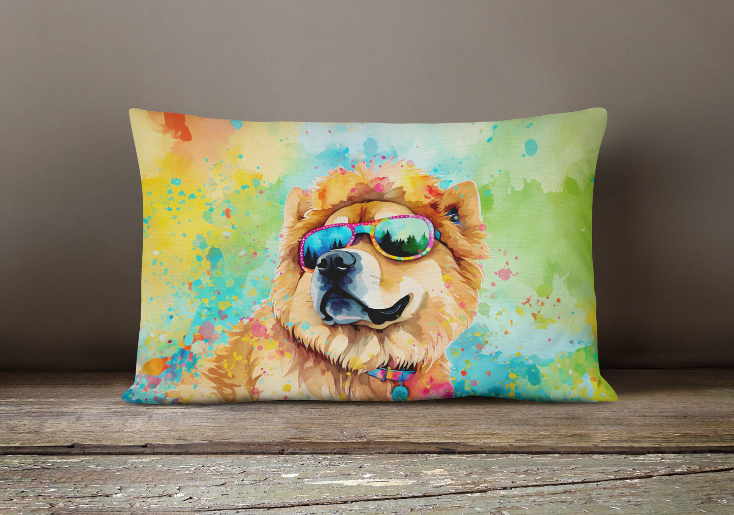 Chow Chow Hippie Dawg Throw Pillow