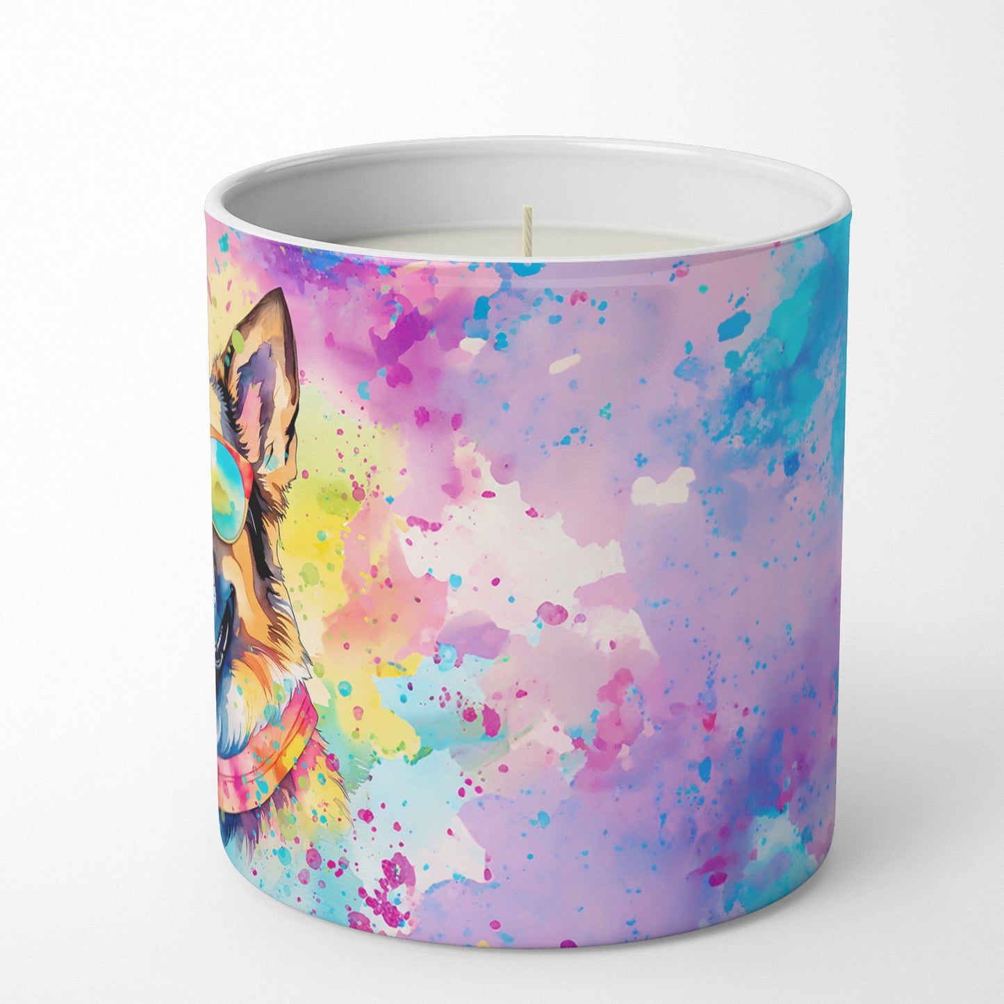 German Shepherd Hippie Dawg Decorative Soy Candle