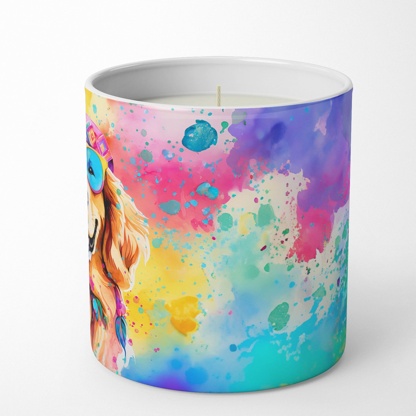 Golden Retriever Hippie Dawg Decorative Soy Candle