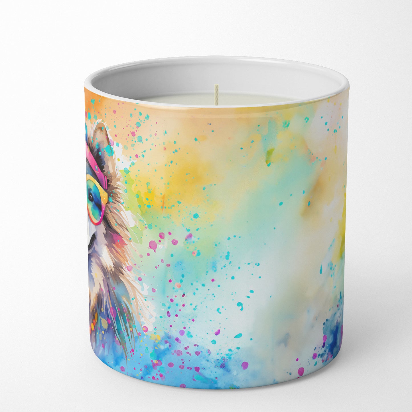 Keeshond Hippie Dawg Decorative Soy Candle