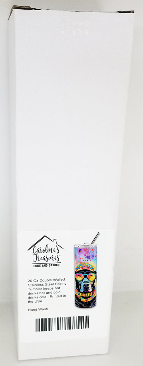 Black Labrador Hippie Dawg Stainless Steel Skinny Tumbler