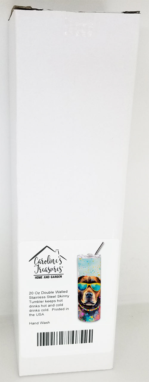 Chocolate Labrador Hippie Dawg Stainless Steel Skinny Tumbler